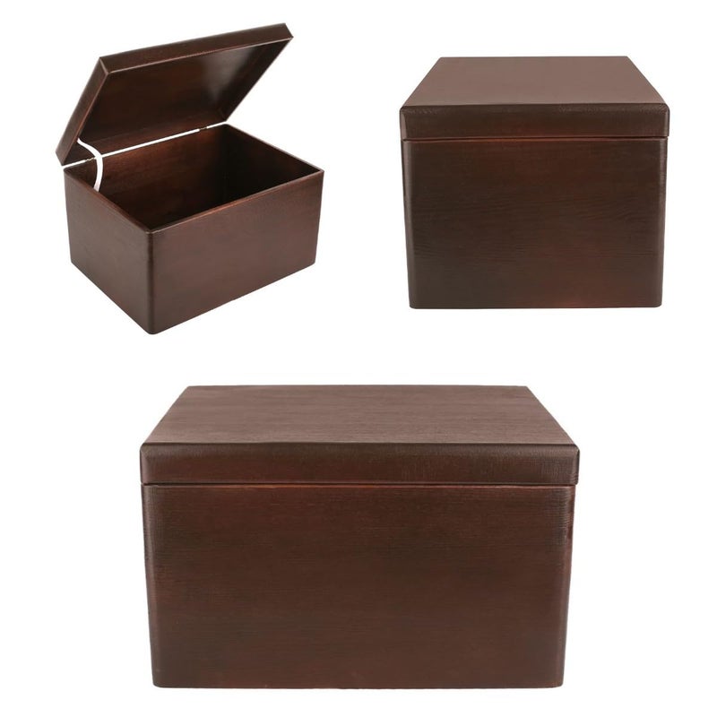 Creative Deco Large Brown Wooden Box Storage with Hinged Lid | 15.8 x 11.8 x 9.44 inches (+-0.5) | Gift Box Kitchen Storage Document | Product NOT Intended for 15 Years OR Below - Image 5
